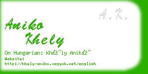 aniko khely business card